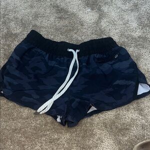 Vuori Women's Navy Camo Athletic Shorts